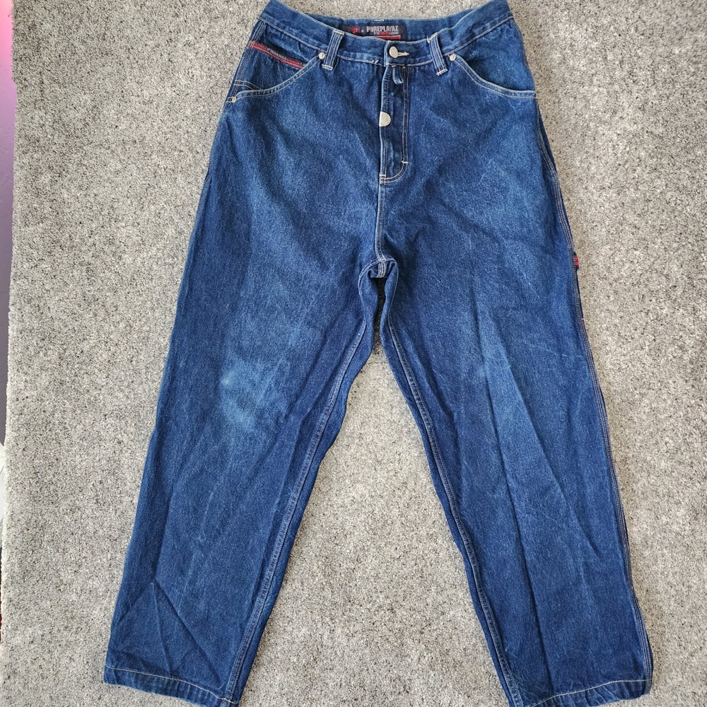 Pure Playaz Carpenter Jeans Mens 34x32 Baggy Y2K P18‎ Series Wide Leg Denim GUC - Picture 2 of 16